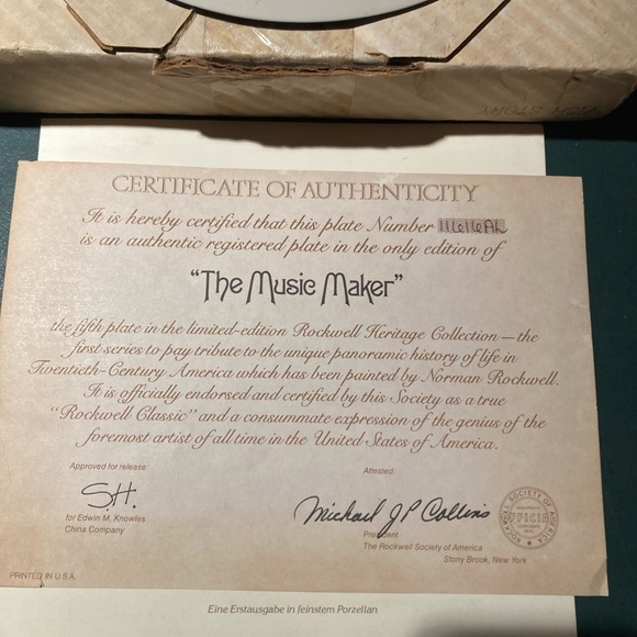 Collector plate from Edwin Knowles, the music maker. - Picture 4 of 4